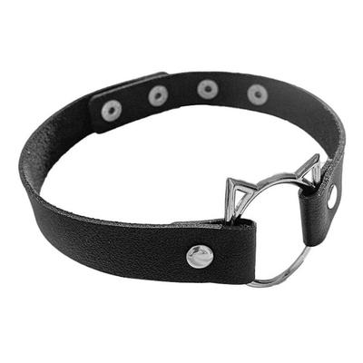 DECI Choker Heart Cat Circular Collar Leather Necklace Adjustable Size Accessory Gothic Alternative Unique Cosplay Harajuku Style Unisex