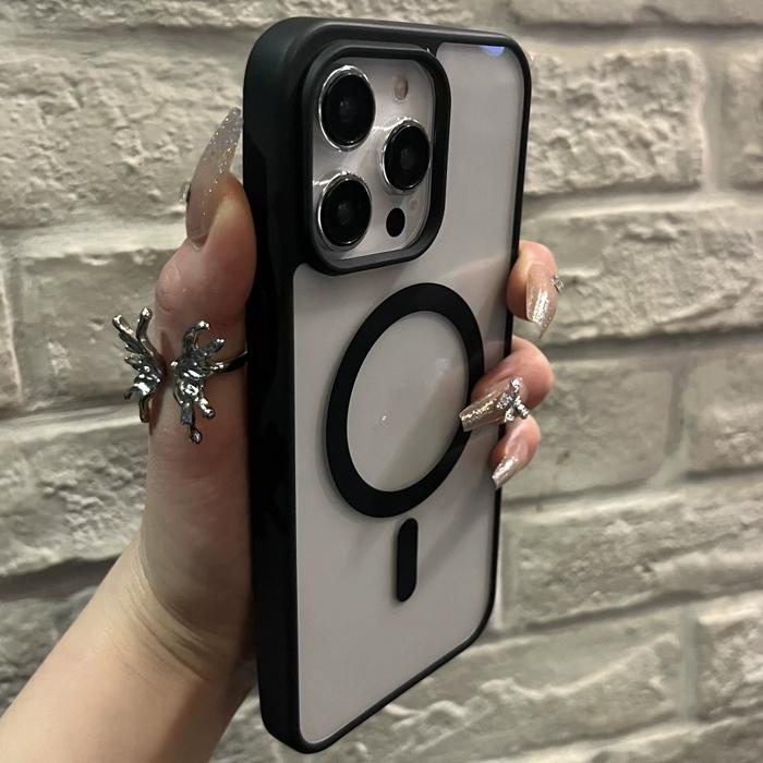 For Magsafe Wireless Charge Case For iPhone 11 12 13 14 15 Pro X XR XS Max 7 8 Plus Magnetic Bumper Transparent Cover