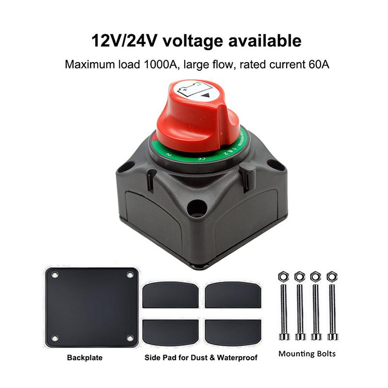 Întrerupător de deconectare a bateriei 12V 24V 300A Izolator de mașină Deconectare întrerupător rotativ 2 și 3 poziții întrerupător de oprire pentru barca VR Camper