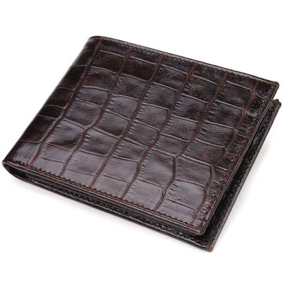 Small Men's Wallet Made of Genuine Textured Leather CANPELLINI Purse 21522 Brown