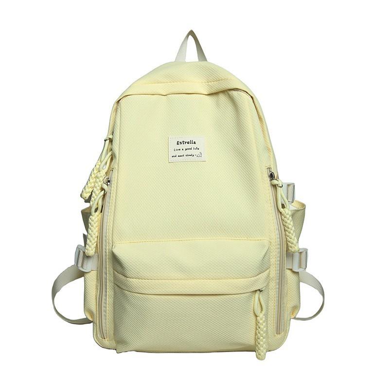 Junior High School Schoolbag Women Korean Preppy Style Light Backpack Large-capacity All-matching Student