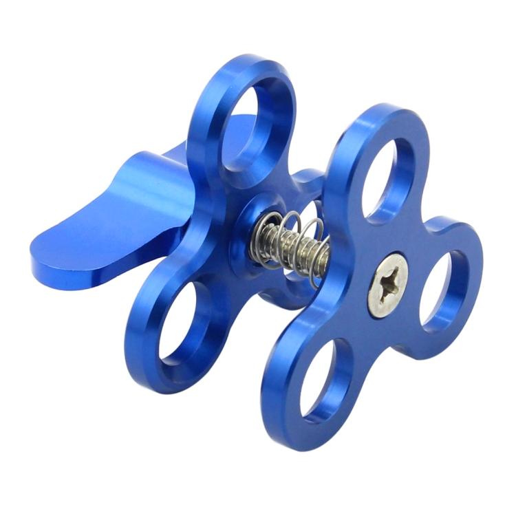 

PULUZ Triple Ball Clamp Close Hole Diving Camera Bracket CNC Aluminum Spring Flashlight Clamp for Diving Underwater Photography System синій