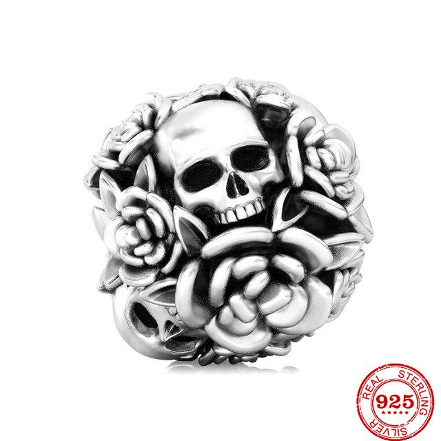 Beautifulcopper Skull Halloweenthrilling Carnival Party Charm Pendant Suitable For Original Bracelet Diy Women'S Jewelry
