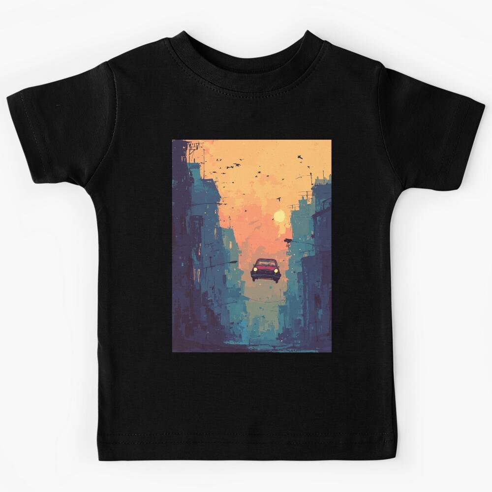 Sunset Over the District - Flying Car Kids T-Shirt 160