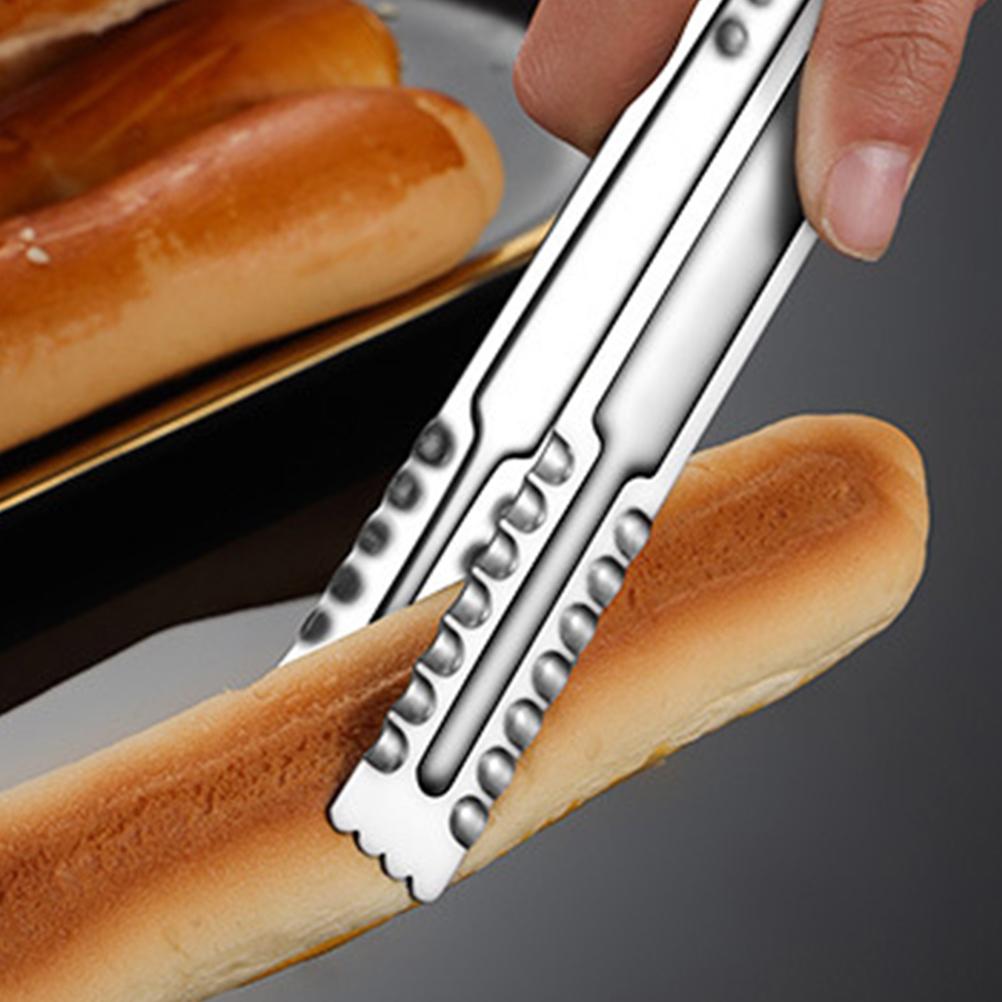 Stainless Steel Food Clip Heat Resistant Wear Resistant Kitchen Serving Clamp Barbecue Steak Bread Buffet Party 26.5X2CM