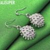 925 Sterling Silver Coral Fireworks Pendant Piercing Earrings Fashion Wedding Jewelry