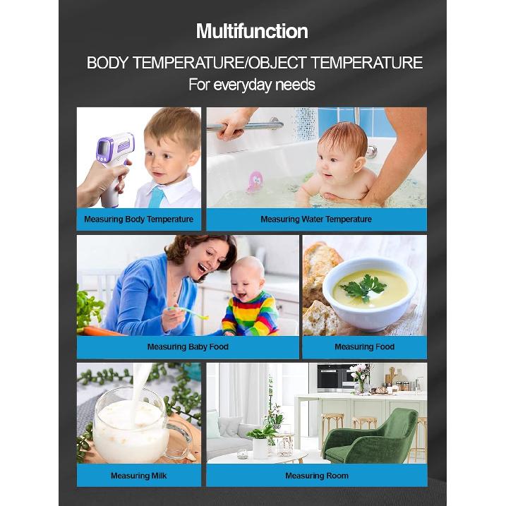 HUHETA Infrared Thermometer for Adults, Non Contact Forehead Thermometer with Fever Alarm, Accurate Reading and Memory Function, Body Temperature &