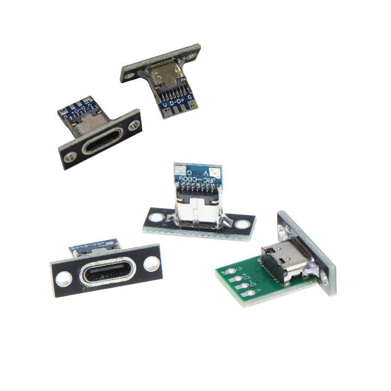 5/10/20Pcs Type-C Usb Jack 3.1 Type-C 4Pin 2Pin Female Connector Jack Charging Port Usb 3.1 Type C Socket With Fixing Plate