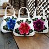 WTEMPO Ethnic Style Women's Zipper Handbags Hand-held Peony Flower Versatile Embroidery Flower Handbags Women's Handbag