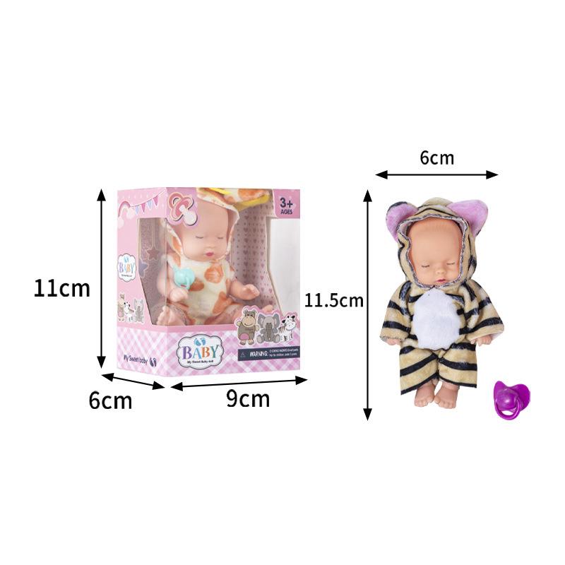 

5-дюймовая кукла для сна с одеждой - Кукла Реборн для детского игрового домика, подарок на день рождения для мальчика/девочки No IC Sound