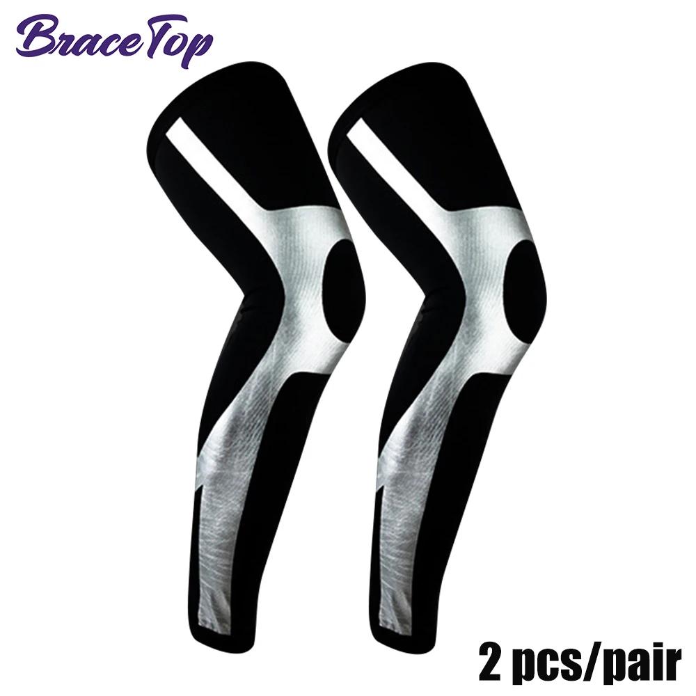 Bracetop Compression Long Socks for Men Women Knee Support Anti Slip Fitness Thigh Stockings Leg Sleeves