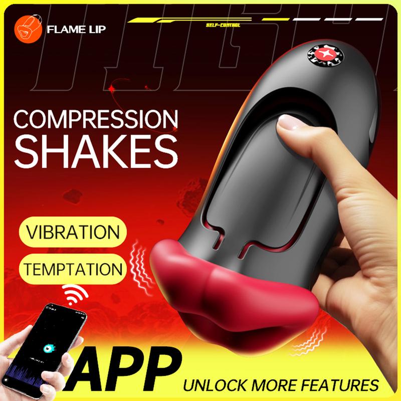 Male Masturbator Deep Throat Mouth Blowjob Vibrator Penis Pump 360° Wrapped 9 Frequency Vibration APP Control Sex Toys for Men