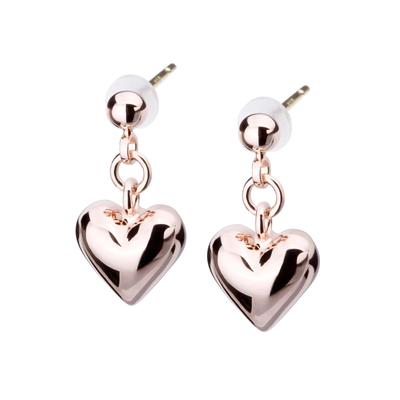 LOKUMI Earrings Made In Japan 18K K18 Post K18 Hypoallergenic Heart Craft Series Swing Simple Small Dangling Heart Earrings Stud 18K Post Popular