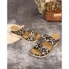 New Women's Plus Size Summer Wedge Sandals Floral & Leopard Print Fish Mouth One-Strap Design