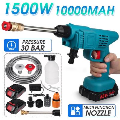 Cordless High Pressure Cleaner Spray Water Guns 10000mAh Car Wash Pressure Water Nozzle Cleaning Machine for 18V Battery