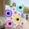 Blanket Flannel Warm Comfort Soft Plush Color Blanket For Sofa Evil Living Room Office Bedroom Travel Eye Gift
