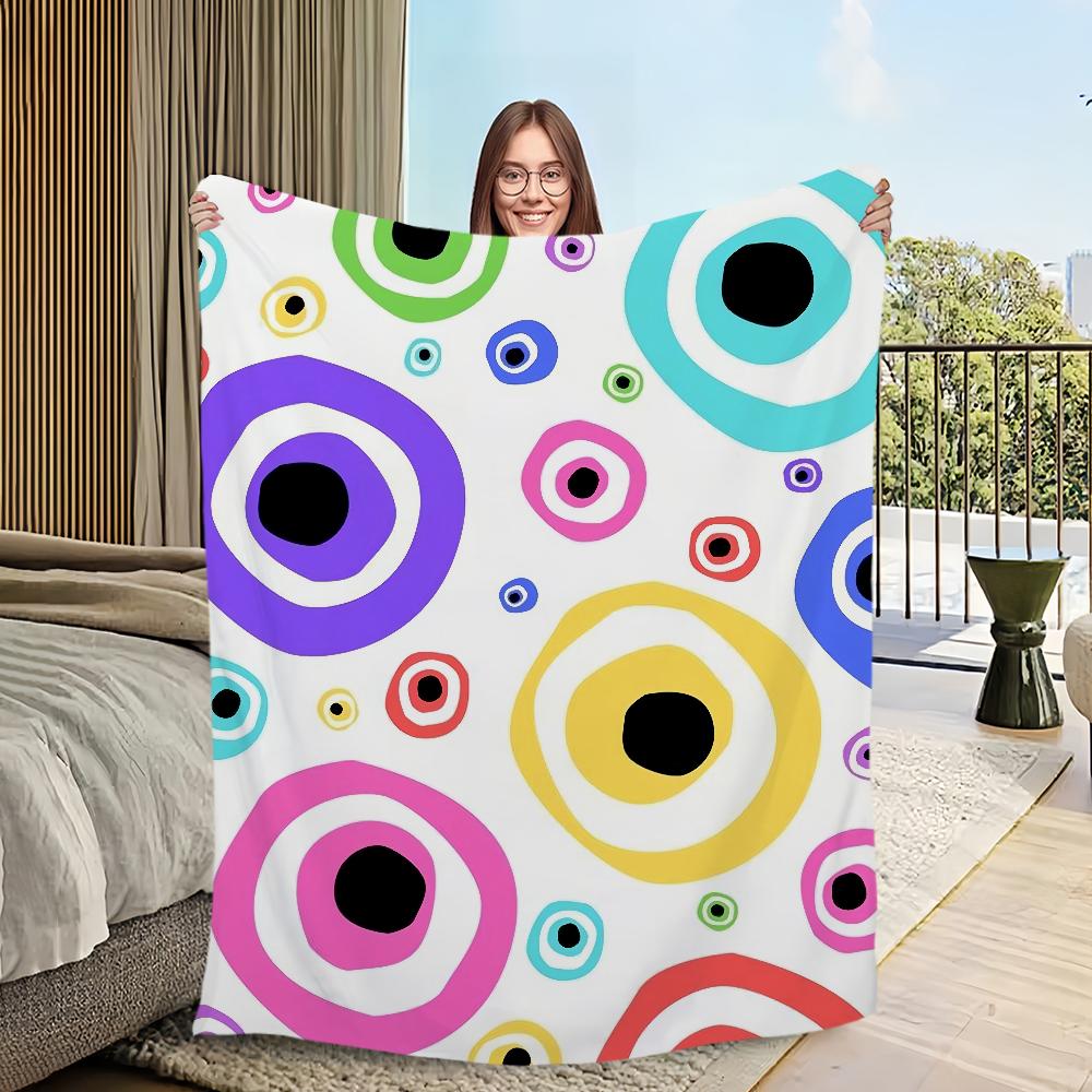 Blanket Flannel Warm Comfort Soft Plush Color Blanket For Sofa Evil Living Room Office Bedroom Travel Eye Gift