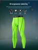 Men's Blue Quick-Dry Compression Tights for Running and Volleyball Training.