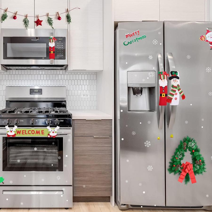 3pcs Christmas refrigerator handle cover, Christmas decoration, indoor home decoration, Christmas kitchen decoration