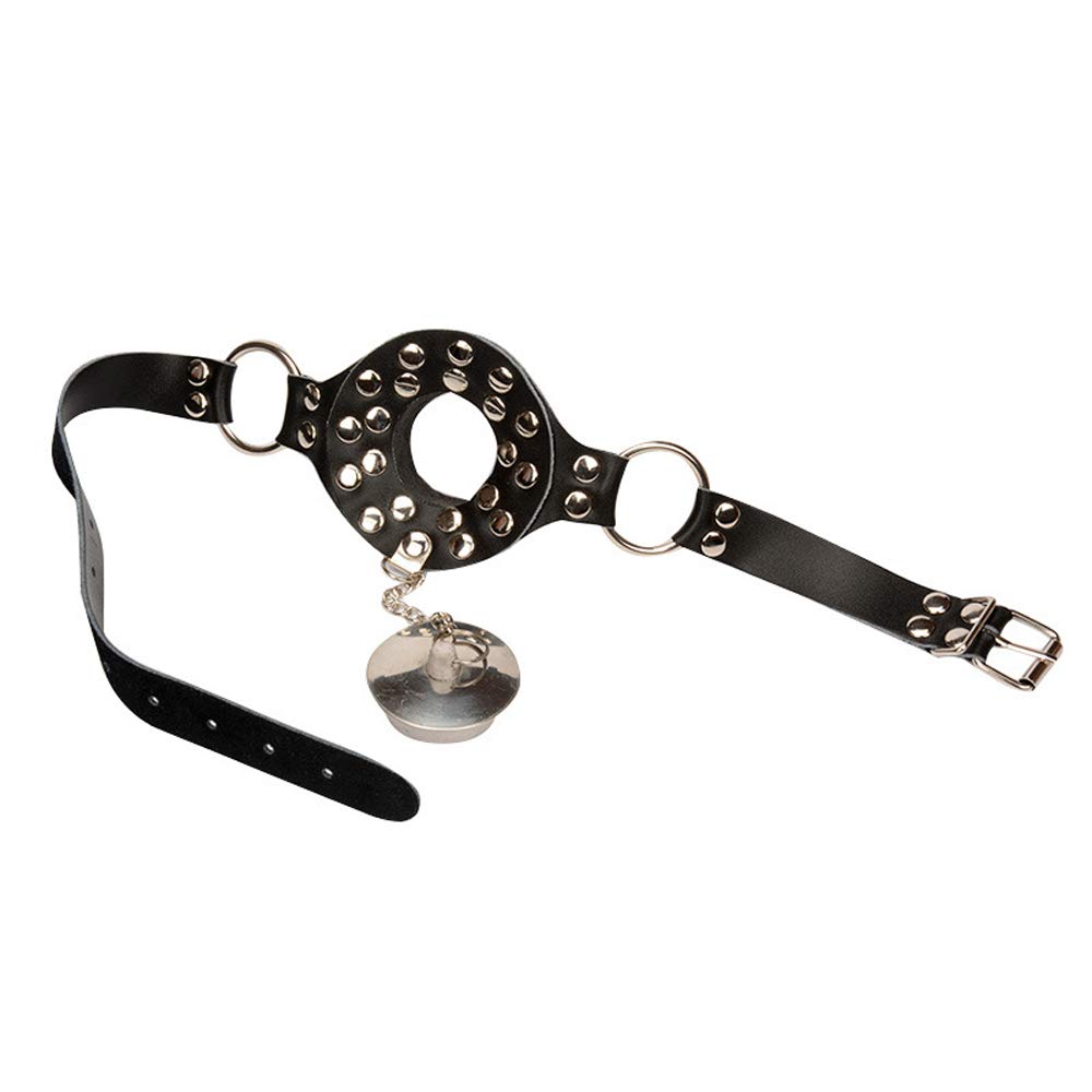 SM Mouth Gag with SM No Made of PU and Stainless SM SM Captive Erotic Toy Gag, Plug, Lid, Training, Humiliation, Cosplay, Sound, Steel, Adjustable,