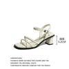 High heeled sandals for women in summer 2025 new high-end style simple one line with thick heels high-heeled shoes