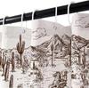 Western Denim Shower Curtain Farmhouse for Bathroom Village Cactus Desert Riding Shower Curtain with Hook 180x180cm