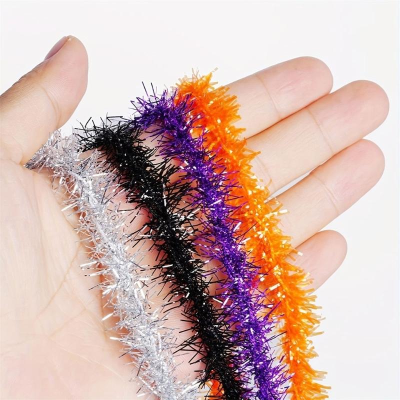 Wire Garlands Tinsel Ribbon Hangings Rattans Tree Ornament Wedding Party Colorful Ribbon for DIYs Craft Bows Gift Wrapping