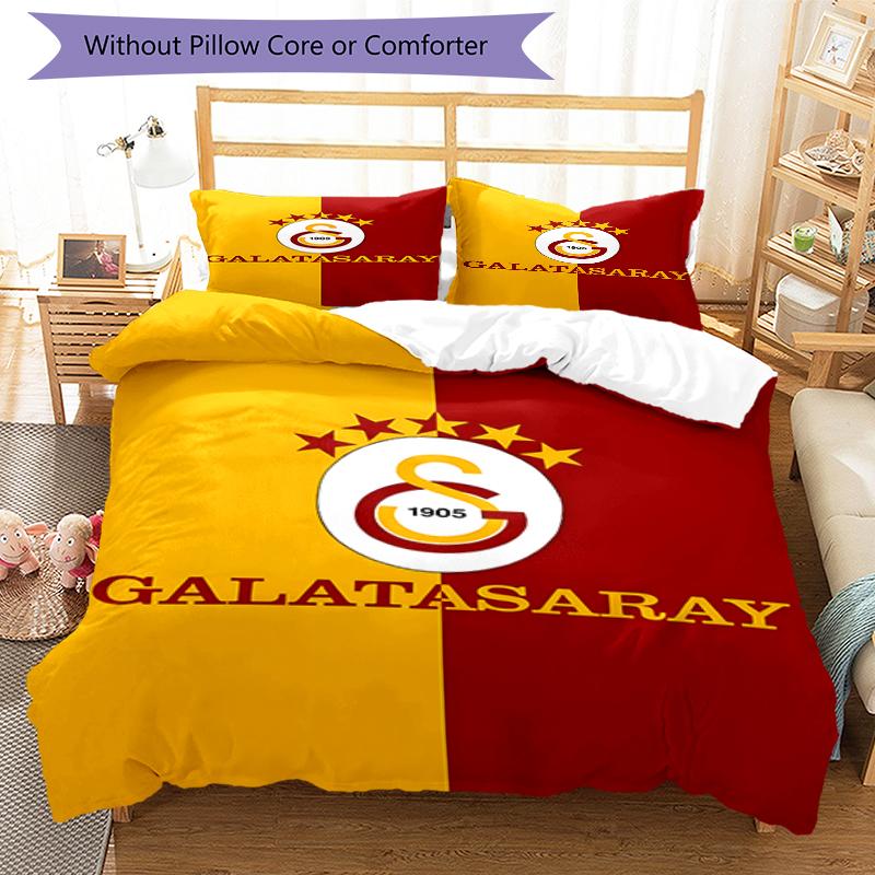 3pcs Football Team (28) Design Cover Set - HD Printed Bedding with 1 Cover and 2 Pillowcases - Perfect for Home and Dorm Decor