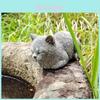 Figurina di Gatto in Resina Gatto Carino Addormentato Decorazione da Giardino Regalo per Amanti degli Animali
