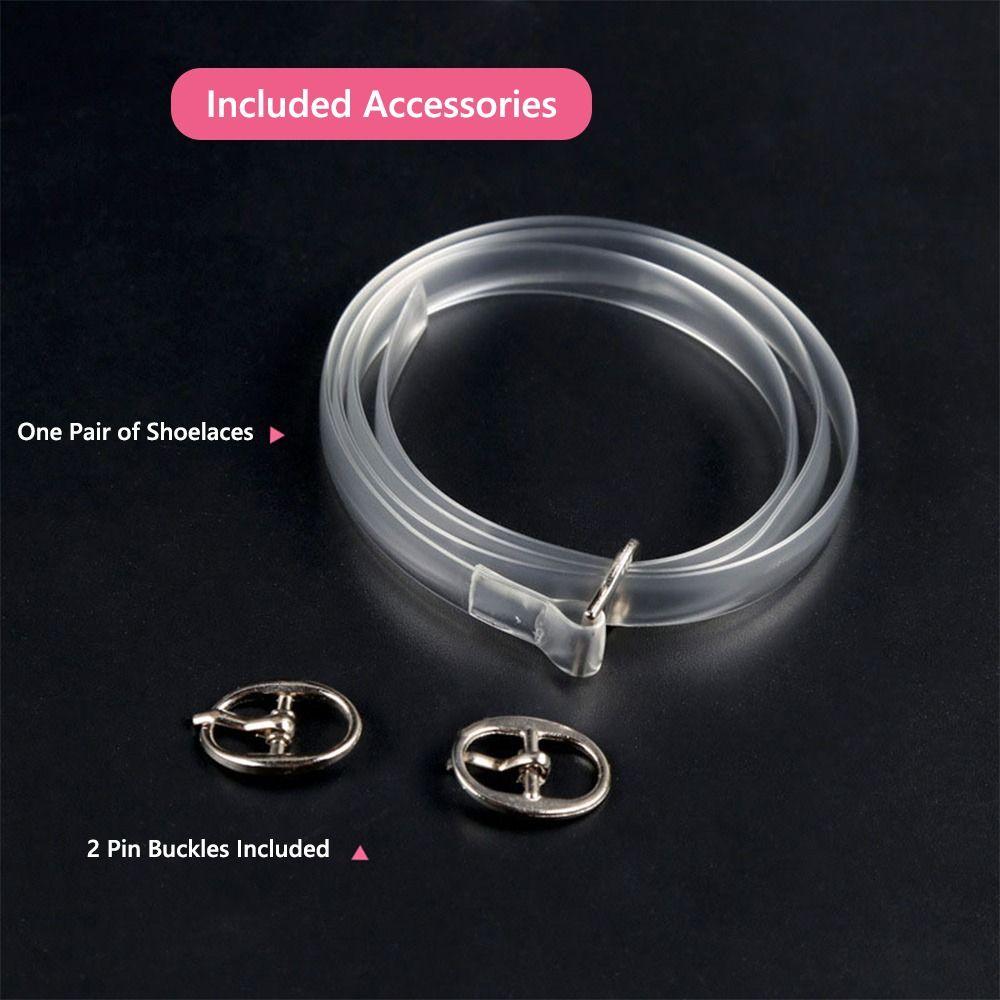 60cm Invisible Shoelace Straps Wrap Around Prevent Slipping Transparent Shoe Belt High Heels Flats Anti-Slip Strap Shoe Laces