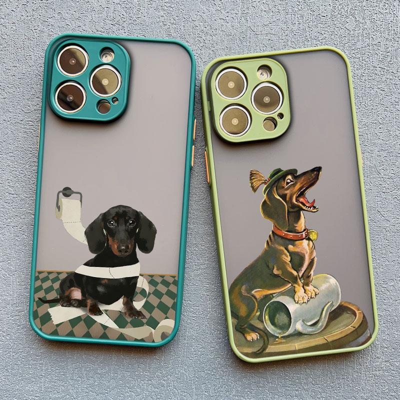 Cute Cartoon Newspaper Reading Dog Phone Case For iPhone 15 14 16 12 Pro Max 11 13 Mini Pro Max X XR XS Lovely Shockproof Covers