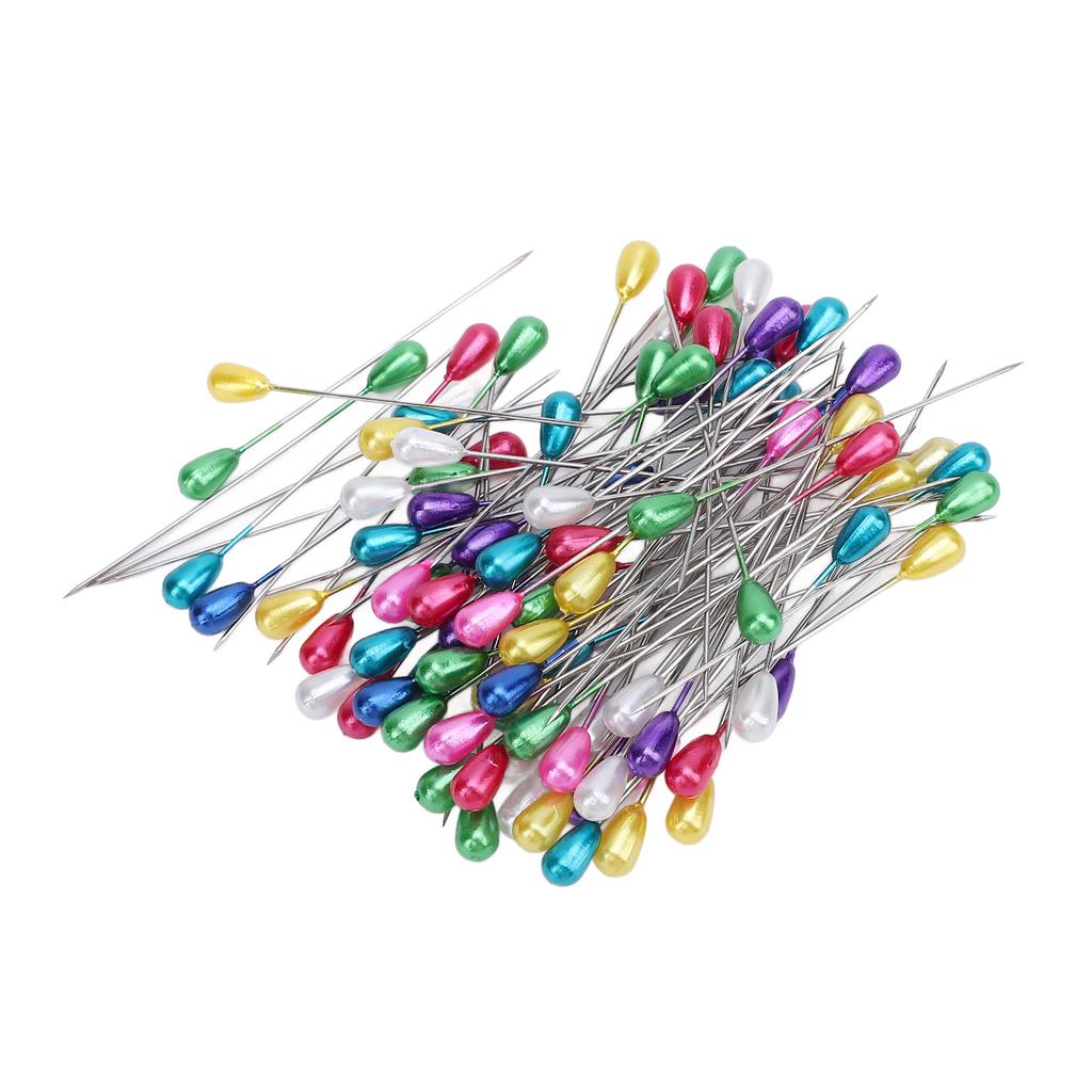 400Pcs Corsage Pins Teardrop Colored Pearl Head for Wedding Boutonniere Fabric Jewelry Making Sewing Flower Decorations