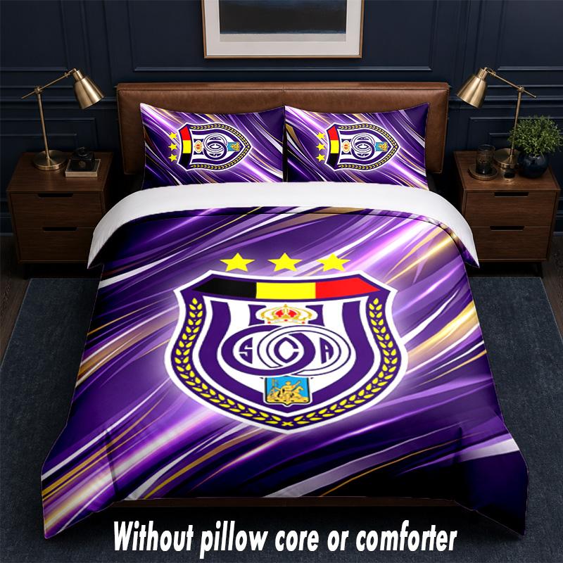 Set Biancheria da Letto Design Anderlecht FC 1 Copripiumino + 2 Federe Morbide Traspiranti Biancheria da Letto per la Casa