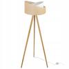 TRIPOD FLOOR LAMP WOODEN JUTE LAMPSHADE 45CM