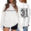 Womens Fashion Tops Casual Crewneck Striped Long Sleeve Loose Pullover Shirts