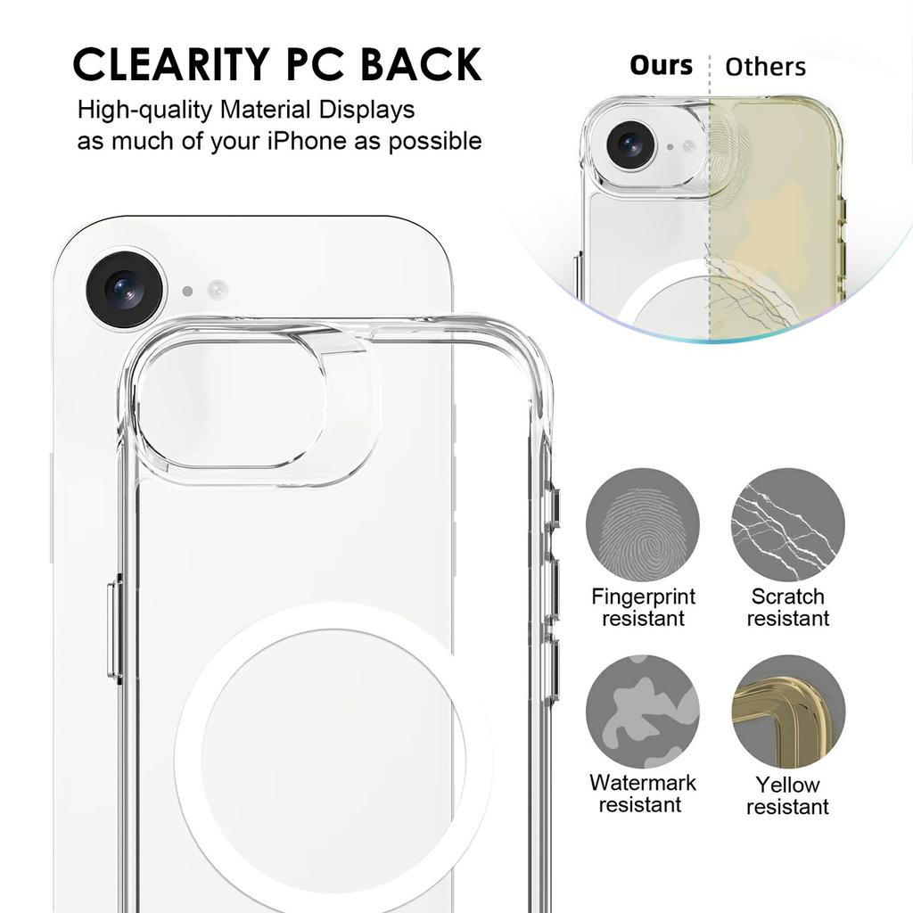 For iPhone 16e Case Compatible with MagSafe TPU + PC Clear Phone Cover