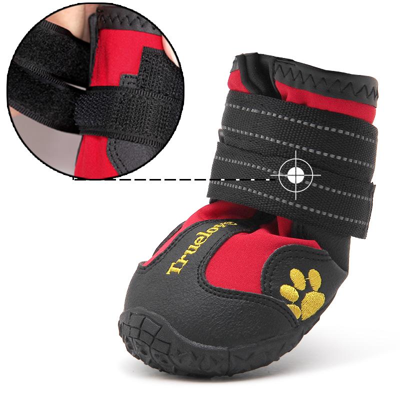 Truelove Zapatos para Perro Impermeables Botas Cálidas Suela Antideslizante TPR Calzado para Nieve Protección para Pies 4pcs Zapatos para Mascota para Caminar, Viajar