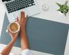 Anti-slip Desk Mat with Print, Dark Teal Color, 90x45 Cm