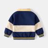 Marineblauer Walprint, neuer Jungen-Pullover mit Kragen, lässiger Kinder-Pullover ohne Kapuze mit Kragen