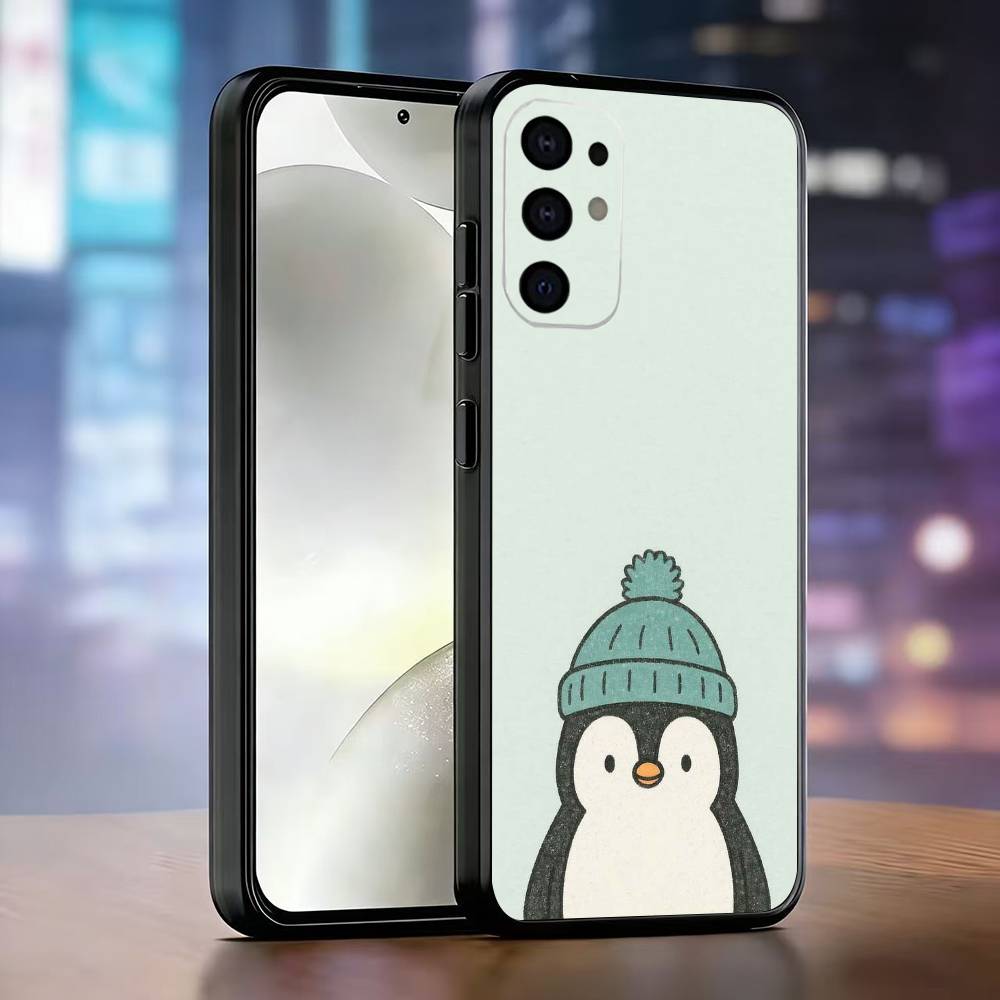 Pinguin Kawaii Niedlich Cartoon Handyhülle Für Samsung S25,S24,S21,S22,S23,S30,Ultra,S20,Plus,Fe,Weiche Silikon Schwarze Abdeckung