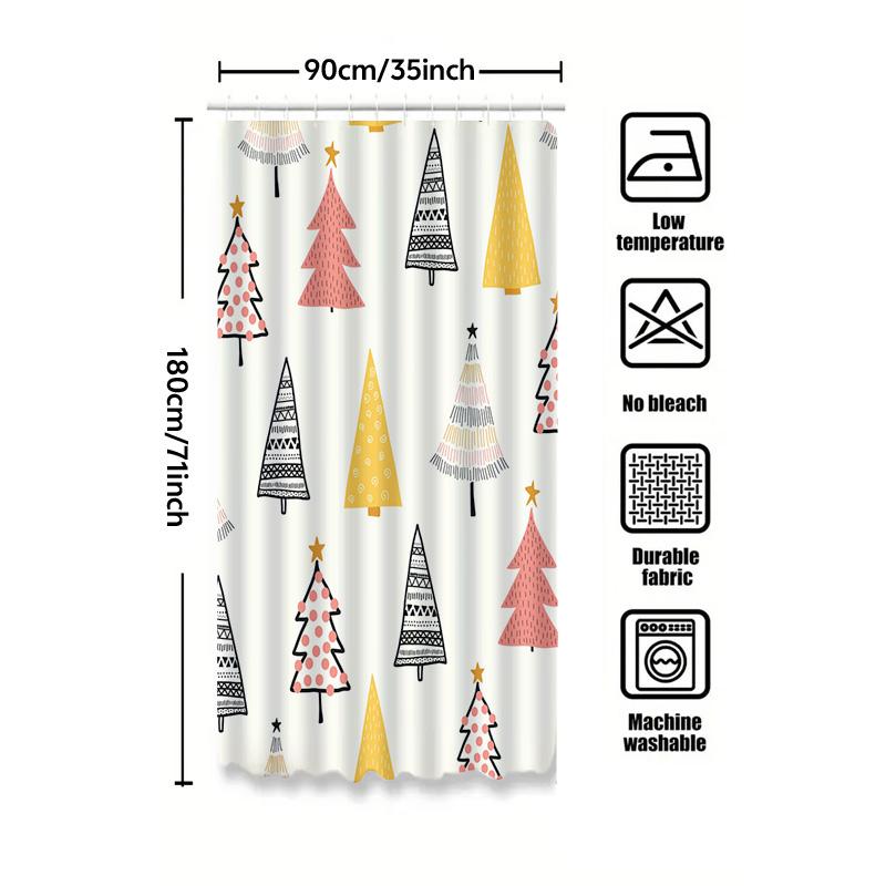 Tu Boho Shower Curtain Abstract Trees Nature Pattern Bathroom Decor Farmhouse Style Waterproof Fabric Backdrop Modern Artistic H