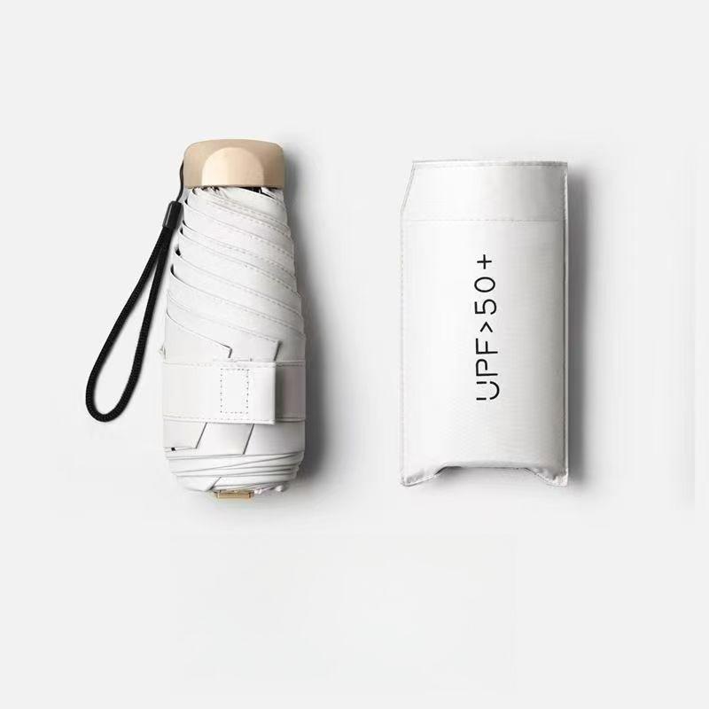 1PC 5 Fold Ultra Light Mini Umbrella Compact Travel Sun UV Protection Pocket Umbrella with Rubber Handle Parasol Umbrella