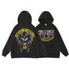 Guns N Roses Doppelseitiger Hoodie Vintage Rockband Totenkopf Rose Grafik Pullover Kapuzenpullover Unisex Streetwear
