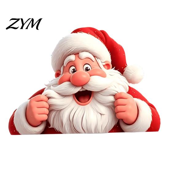 Christmas Home Decorations Peeking Santa Claus Static Window Cling, 3D Effect Holiday Gift for Sticker, Reusable Glass Decal Decor Xmas Party Supplies