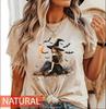 Halloween Witch Girl Shirt, Cute Pumpkin Bat Graphic Tee, Spooky Fall Women T-Shirt S0826-971
