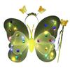 3Pcs/Set Luminous Butterflies Wing Light Up Costume Accessories Cute Vivid Kids Performance Glowing for Festival