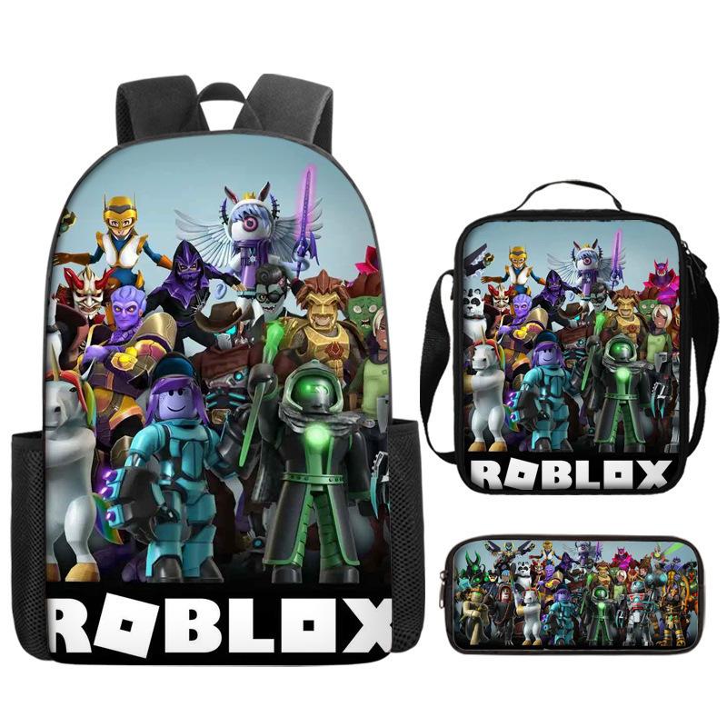 Rob Lesi Backpack Trendy Backpack Retro Schoolbag Cartoon Backpack Three-Piece Set