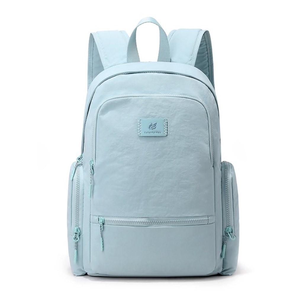Women Large Capacity Multi Pocket Nylon Backpack with Adjustable Straps for Commute Travel