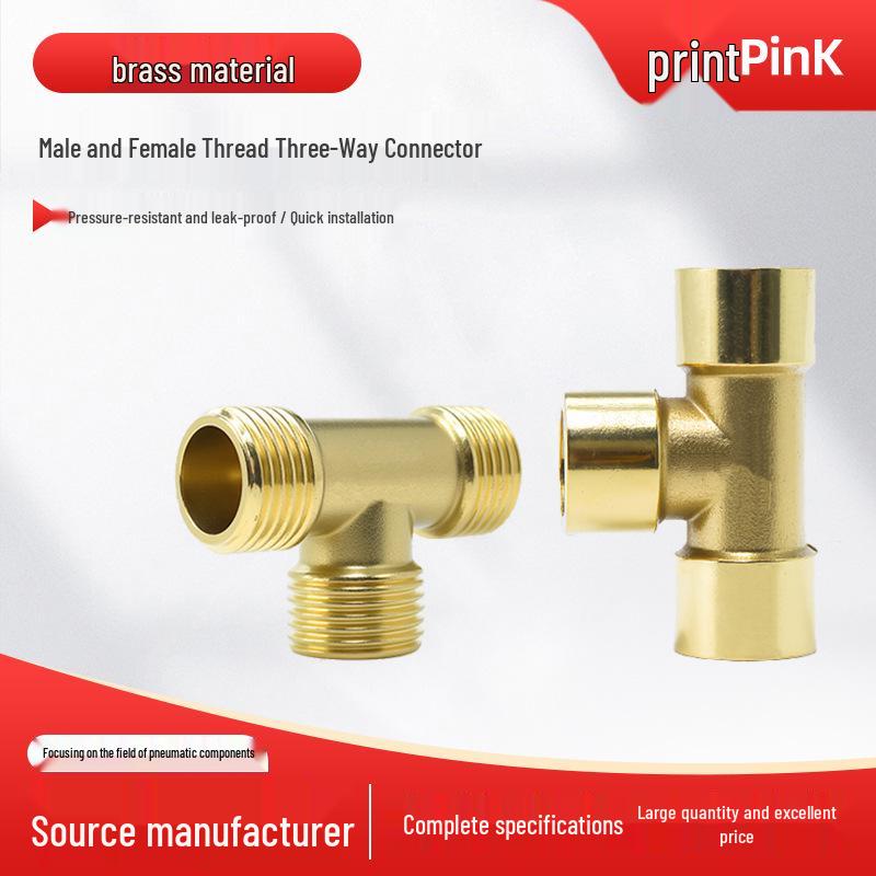 Pneumatischer Vollkupfer-Dreiwegehahn mit Innen-/Außengewinde, 1/2", 2", 3", 4" und 1" Optionen