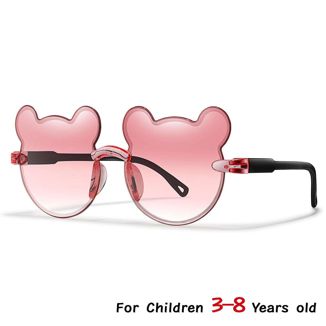 

Kids Fashion Brand Cycling Sunglasses Child Cartoon Bear Shape Black Sun Glasses Anti-uv Photo Props Eyeglasses Girl Boy Hiking